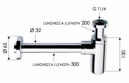 Сифон 1”1/4 Remer 958LBG, золото брашированное