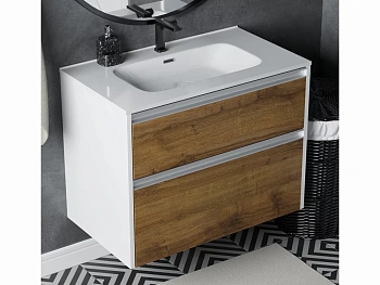 Тумба подвесная Vela 80П дуб шерман коньяк коричневый TU27151