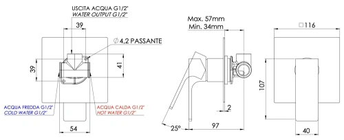 Смеситель для душа Mariani Rebel B00179RE