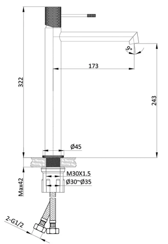 Смеситель для раковины Vincea Desire VBF-1D2CH