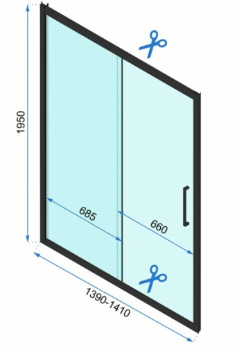 Душевая дверь Rea Rapid Slide 140 K6404