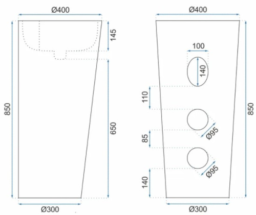 Умывальник Rea Blanka Black U6635