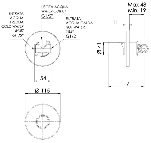 Смеситель для душа Daniel Trilogy TG602CR