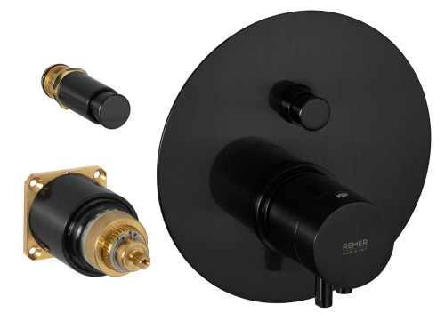 Смеситель для душа Remer Elegance NT09KBCFP, черный брашированный хром