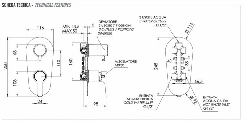 Смеситель для душа Remer Winner W937