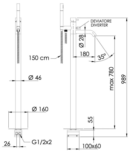 Смеситель для душа Daniel Tokyo TK678DP
