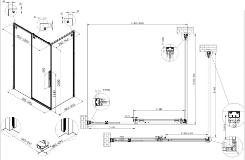 Душевой уголок Vincea Ultima VSR-7UL9010CL