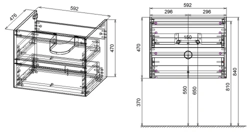 Тумба подвесная Vincea Luka VMC-2L600CO C.Oak