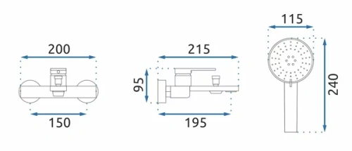 Смеситель для ванны Rea Verso black matt B7903