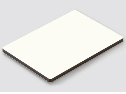 Компакт-плита 900*485 белый матовый с черной кромкой