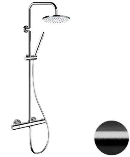 Душевая система Remer EQ32X7MMM20CFP, черный брашированный хром