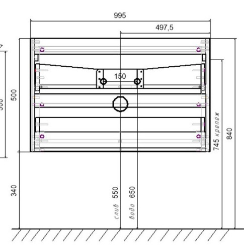 Тумба подвесная Vincea Vico 1000 R.Wood VMC-2V100RW