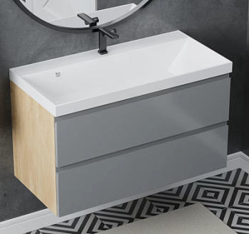 Тумба подвесная Vela Мира 90П под Classica (небраска/серый) TU66375