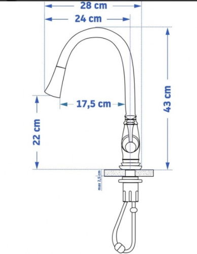 Смеситель для мойки Rea Deco Old Black B0182