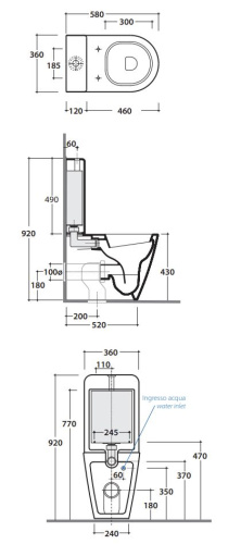 Керамический бачок Globo Forty3 FO008AR