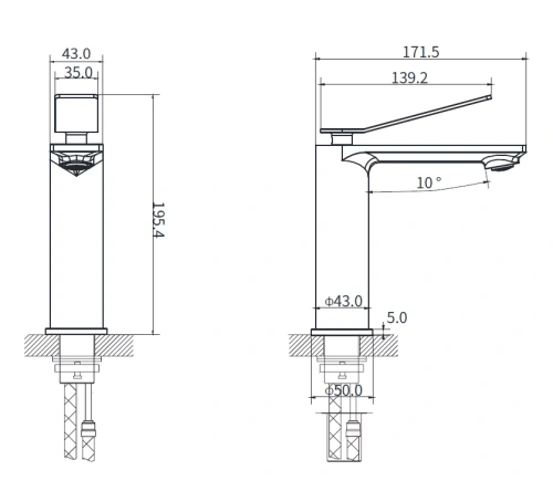 Смеситель для раковины Vincea Verse VBF-2VE2MW
