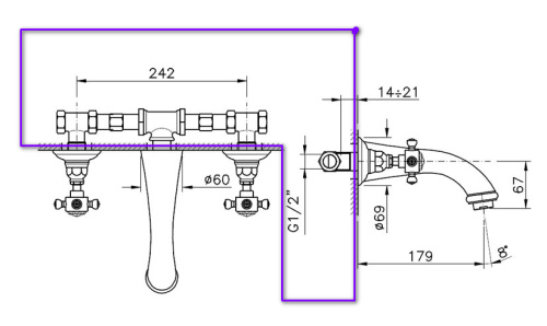 Смеситель для умывальника Nicolazzi C2177DX