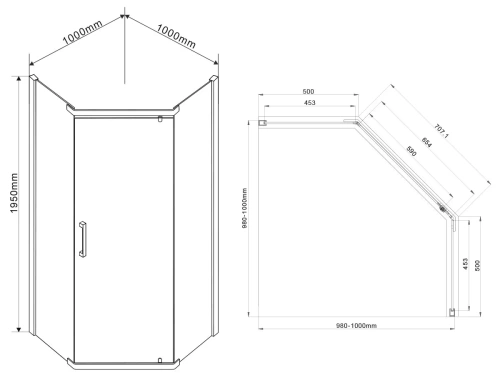 Душевой уголок Vincea Stresa VSP-1S100CLG