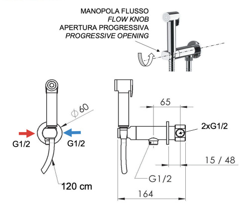 Гигиенический душ Remer X Style N64WDO, золото глянцевое