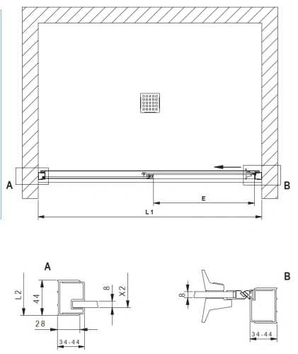 Душевая дверь Kolpa-San Libra N 120-R silver brill transparent 517440