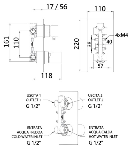 Смеситель для душа Remer Edge EG592