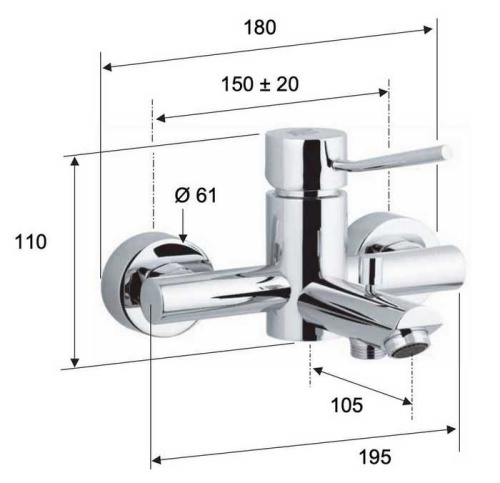Смеситель для ванны Remer Minimal N052