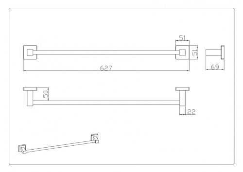 Полотенцедержатель CeramaLux Quadro 61908