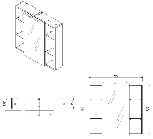 Шкаф зеркальный Caprigo Accord 80 2231-SF019