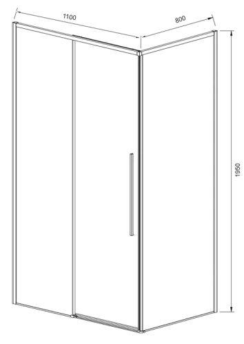 Душевой уголок Vincea Slim-N VSR-4SN8011CGB