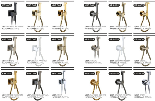 Гигиенический душ CeramaLux KRS/008 вороненая сталь