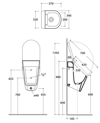 Писсуар Globo Forty3 FO030BI