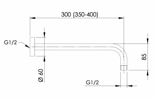 Кронштейн 30 см Remer 343L30VO, бронза
