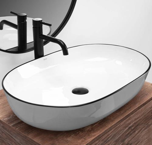 Умывальник Rea Cleo white Black edge U6210