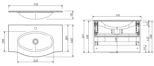 Тумба подвесная Caprigo Nokturn 80 1318-SF013