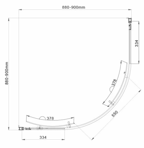 Душевой уголок Vincea Garda VSQ-1G900CL