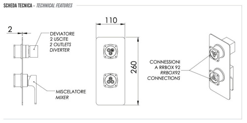 Смеситель для душа Remer Absolute AU92KBBO, белый матовый