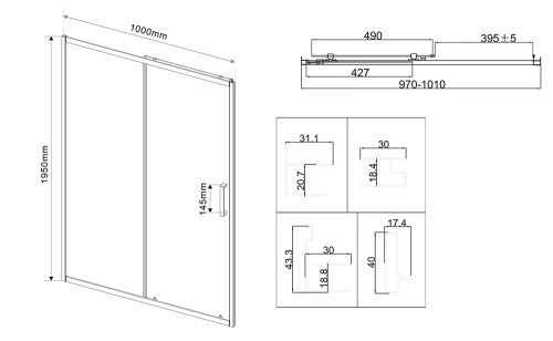 Душевая дверь Vincea City VDS-5CT100MT