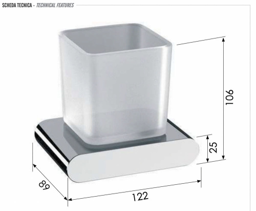 Стакан Remer Lounge LN15CFP, черный брашированный хром