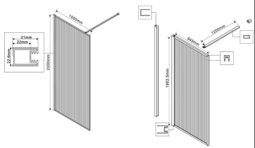 Душевая стенка Vincea Walk-In VSW-1HP100FLGM