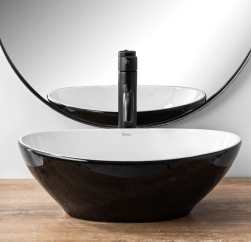 Умывальник Rea Sofia White Black U8749