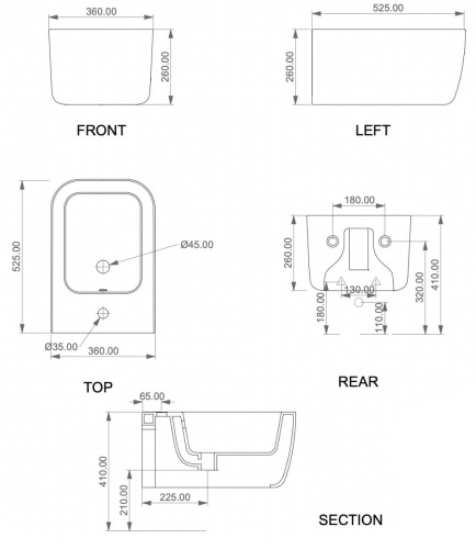 Биде подвесное GSG Ceramic Design Brio BRBISO003