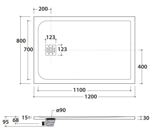 Душевой поддон Globo DOCCIAPIETRA DP12080504