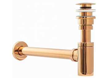 Сифон с донным клапаном универсальным Rea Rose Gold A8541