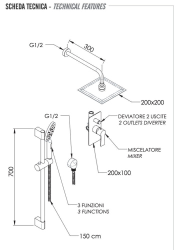 Душевая система Remer Energy EY09LS01UFS20