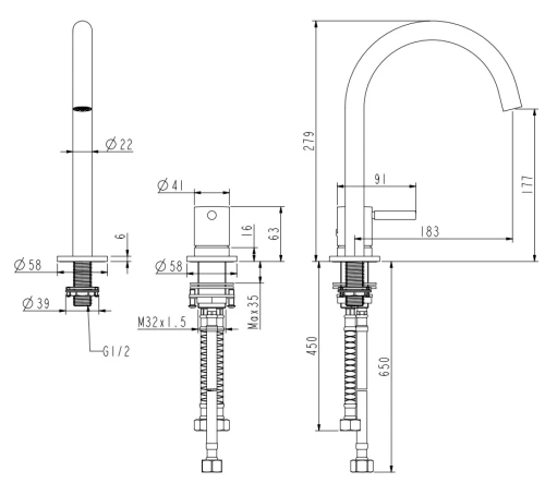 Смеситель для раковины Nemo Round NM-2318CR chrome