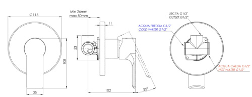 Смеситель для душа Mariani Kali B14179KL