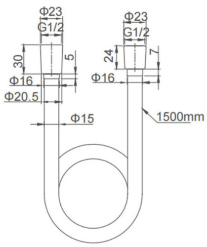 Шланг душевой Caprigo 98-515-GUN