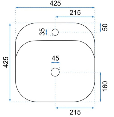 Умывальник Rea Luiza 42 Beige matt U9607