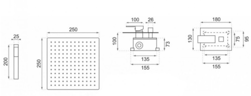 Душевая система Rea Bento Gold P4893