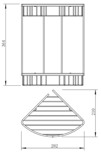 Полка двойная угловая решетка Vivi Felice F02 NERO OPACO